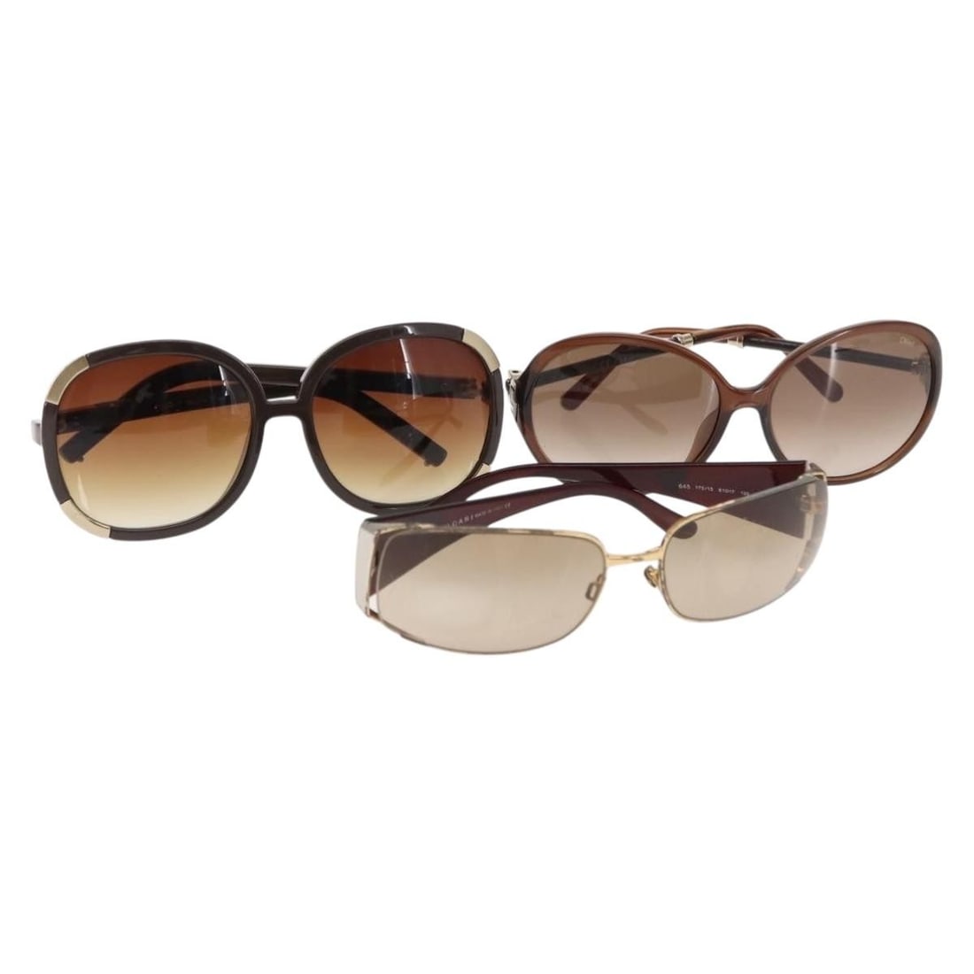 Chloe Brown Plastic Sunglasses Set of 3 Authentic: Chloe Brown Plastic Sunglasses Set of 3 Authentic Elevate your style with this set of Chloe sunglasses, a perfect accessory for any fashion enthusiast. Crafted from durable plastic, these brown sungla