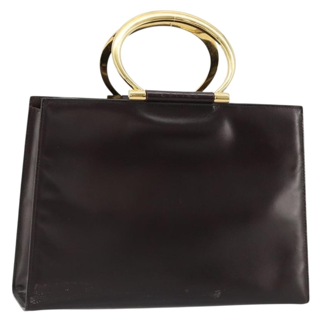 CELINE Brown Leather Handbag Gold Tone Hardware Made in Italy: CELINE Brown Leather Handbag Gold Tone Hardware Made in Italy Celine leather hand bag in brown with gold-tone accents. Made in Italy, this women's bag is offered without the original item box or dust 