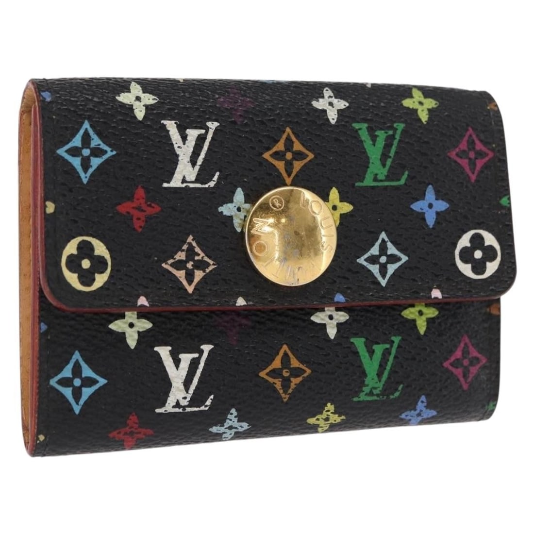 Louis Vuitton M60007 Multicolor Canvas Coin Purse Black France: Louis Vuitton M60007 Multicolor Canvas Coin Purse Black France Louis Vuitton Porte Monnaie Cozy coin purse in Black Monogram Multicolor Canvas, made in France. This women's coin purse measures approxi