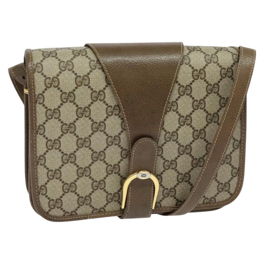 GUCCI GG Supreme Beige Gold PVC Leather Shoulder Bag for Women: GUCCI GG Supreme Beige Gold PVC Leather Shoulder Bag for Women This is a GUCCI GG Supreme shoulder bag crafted from beige and gold PVC leather with GG canvas detailing. Designed for women, the bag fea