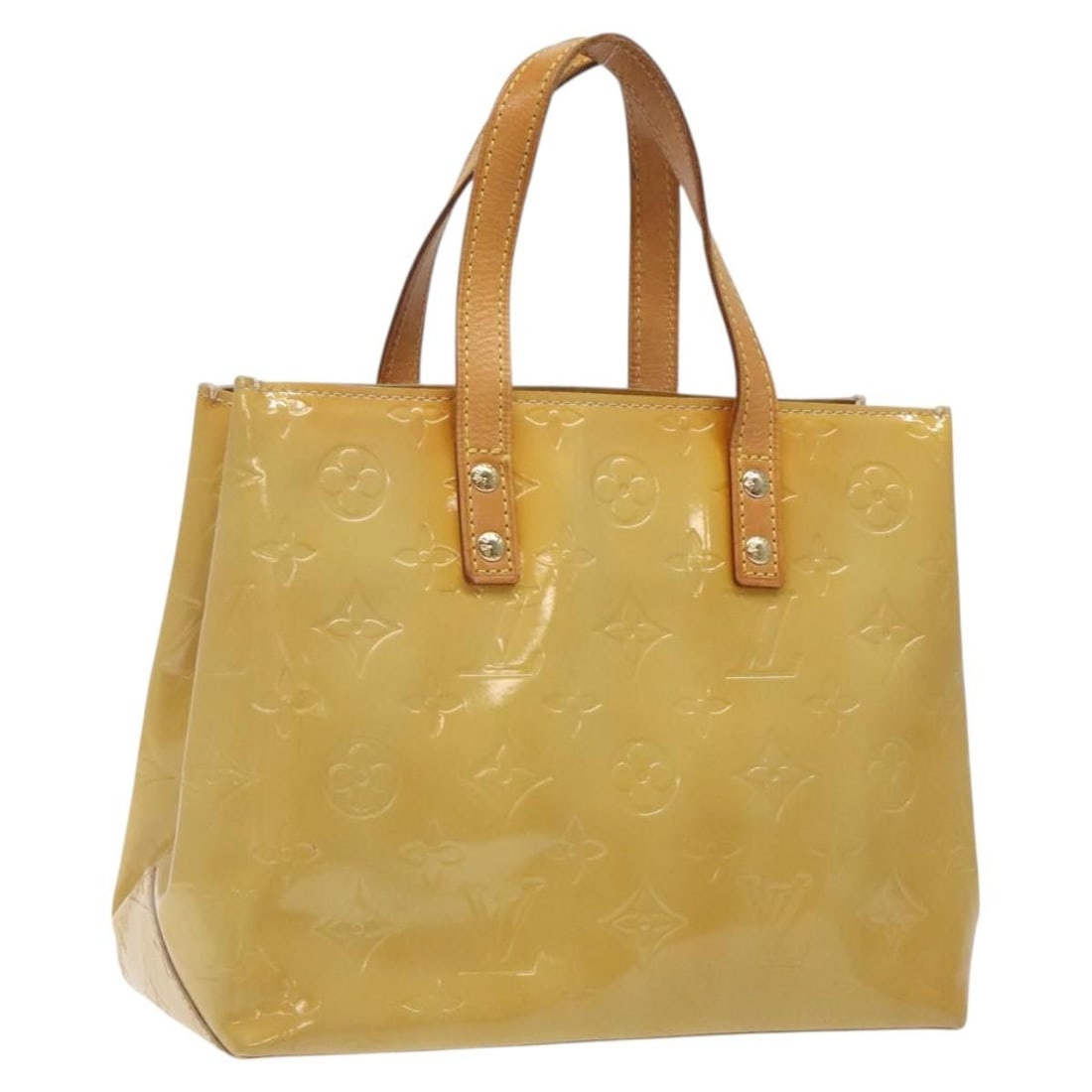 Louis Vuitton Reade PM Monogram Vernis Beige Patent Leather Handbag M91334: Louis Vuitton Reade PM Monogram Vernis Beige Patent Leather Handbag M91334 A Louis Vuitton Monogram Vernis Reade PM hand bag in beige patent leather, made in France. The item is identified by product 