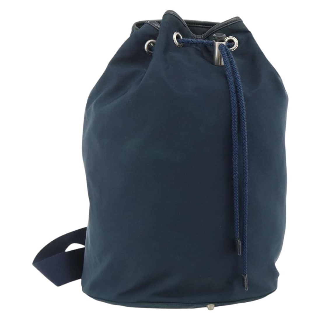 Prada Navy Silver Nylon Shoulder Bag Italy: Prada Navy Silver Nylon Shoulder Bag Italy This PRADA shoulder bag is crafted from navy nylon with silver-tone accents. Designed for women, it features a spacious interior and adjustable shoulder stra