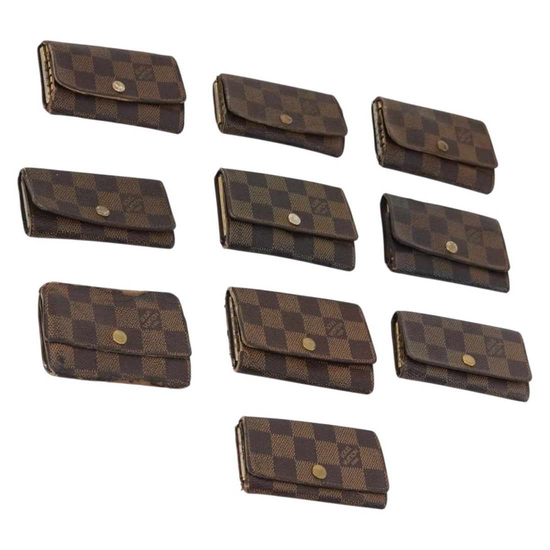 Louis Vuitton Damier Ebene Canvas Key Case Auth CB165: Louis Vuitton Damier Ebene Canvas Key Case Auth CB165 This LOUIS VUITTON Damier Ebene key case is crafted from signature Damier Ebene canvas and is designed for women. The item is heavily used, showin