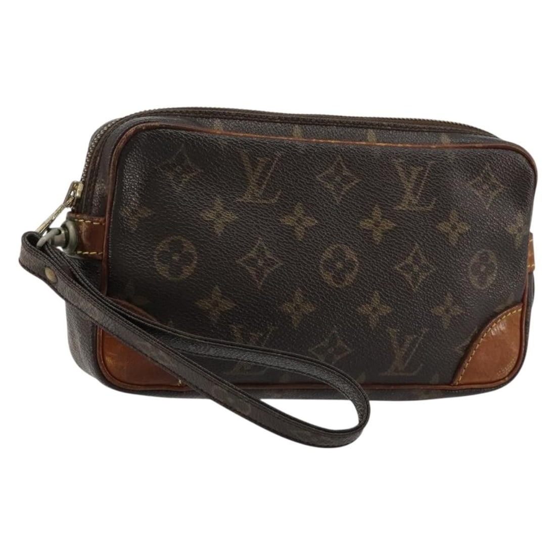 Louis Vuitton Monogram Canvas Marly Dragonne PM Clutch M51827: Louis Vuitton Monogram Canvas Marly Dragonne PM Clutch M51827 This Louis Vuitton Monogram Marly Dragonne PM Clutch Bag is crafted from monogram canvas and features the classic LV monogram pattern. Des