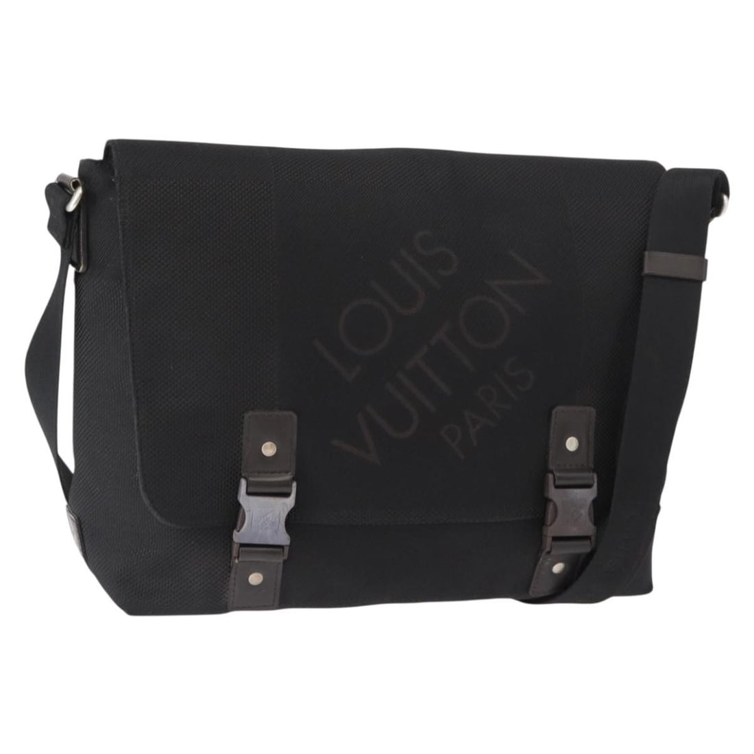 Louis Vuitton Damier Geant Roux Black Canvas Shoulder Bag M93079: Louis Vuitton Damier Geant Roux Black Canvas Shoulder Bag M93079 This is a Louis Vuitton Damier Geant Roux shoulder bag in black, crafted from durable Damier Geant canvas. The bag features a spacious 