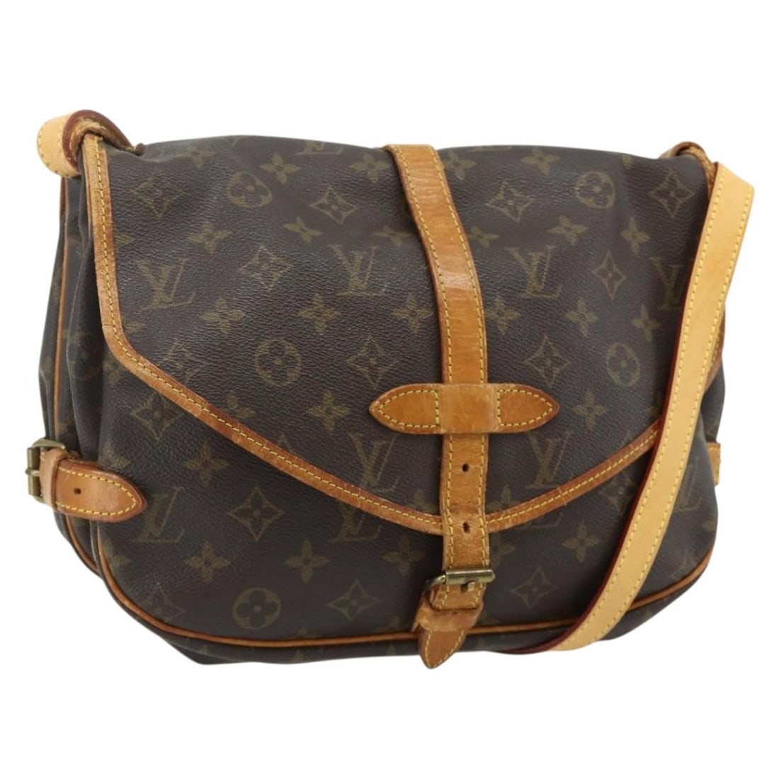Louis Vuitton M42256 Saumur 30 Monogram Canvas Shoulder Bag: Louis Vuitton M42256 Saumur 30 Monogram Canvas Shoulder Bag Louis Vuitton Monogram Saumur 30 shoulder bag in Monogram Canvas, made in France. This pre-owned bag features the classic Monogram color/pat