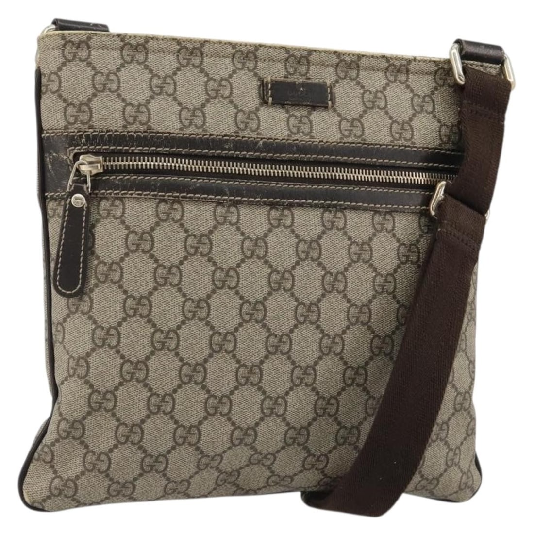 GUCCI 295257 GG Supreme PVC Leather Shoulder Bag Beige Gold: GUCCI 295257 GG Supreme PVC Leather Shoulder Bag Beige Gold This Gucci shoulder bag is crafted from PVC leather and GG canvas in a beige and gold color combination. Made in Italy, it measures approxim