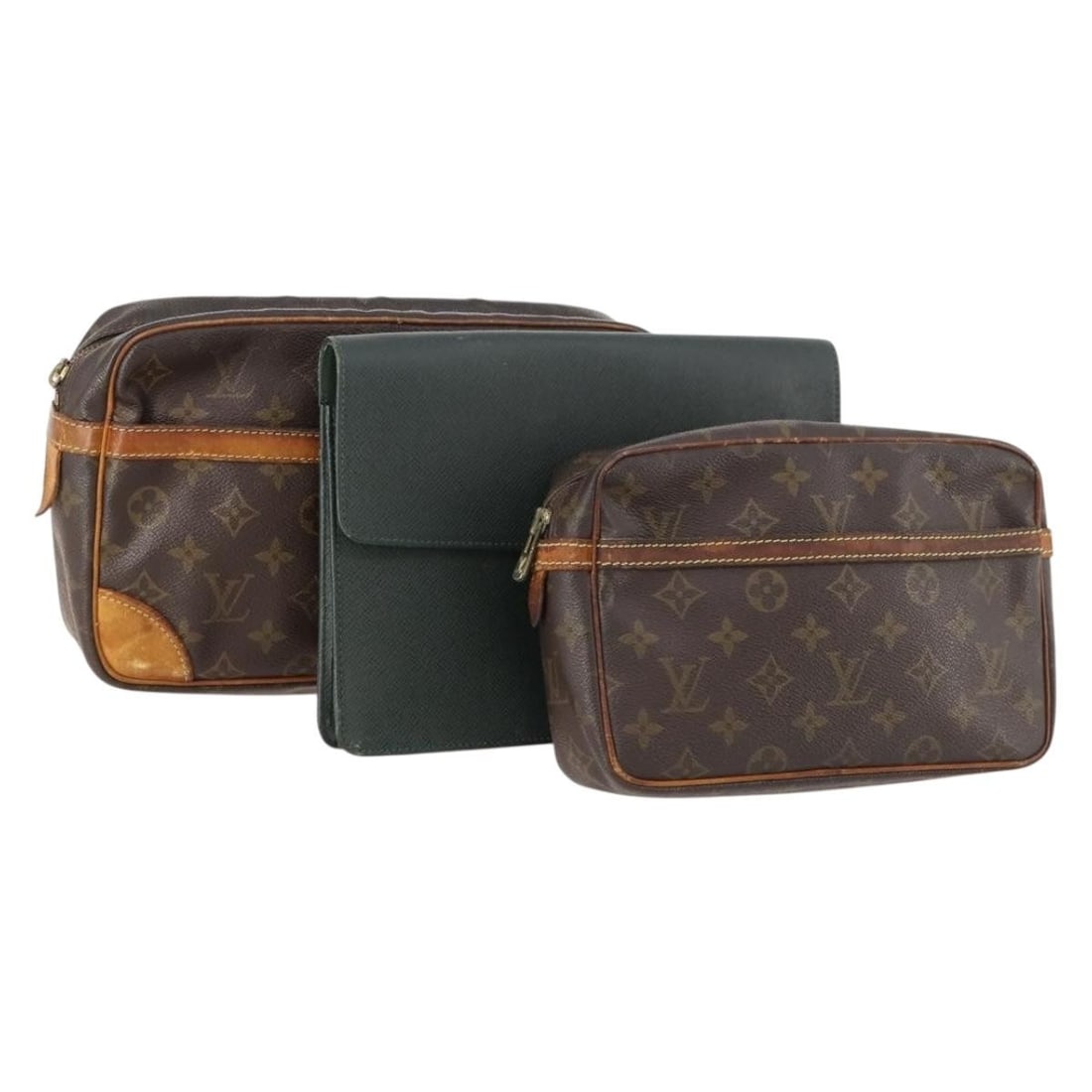 Set of 3 Louis Vuitton Monogram Canvas Grizzly Clutch Bags (1 of 15)