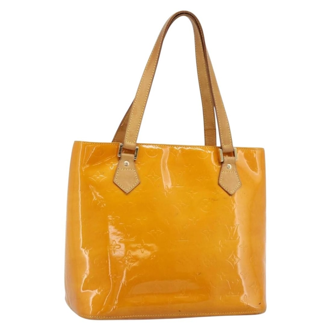 Louis Vuitton M91121 Houston Vernis Patent Leather Handbag Jaune: Louis Vuitton M91121 Houston Vernis Patent Leather Handbag Jaune Louis Vuitton Monogram Vernis Houston handbag in Jaune, made in Spain from patent leather. This women's handbag features the M91121 pro