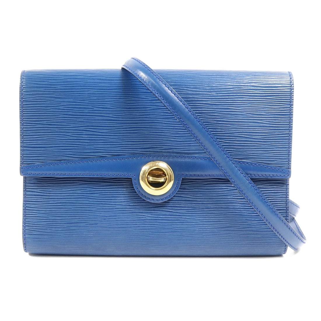 Louis Vuitton Pochette Arche M52575 Blue Epi Leather Shoulder Bag: Louis Vuitton Pochette Arche M52575 Blue Epi Leather Shoulder Bag Louis Vuitton Pochette Arche shoulder bag in blue Epi leather with calfskin (cowhide) trim. This women's regular-size bag features a b