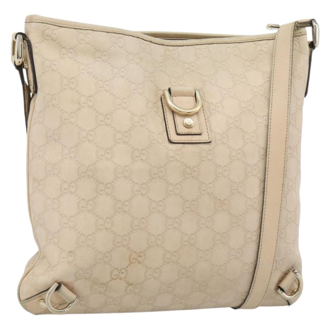 Gucci 131326 Guccissima GG Canvas Leather Shoulder Bag Ivory Gold: Gucci 131326 Guccissima GG Canvas Leather Shoulder Bag Ivory Gold Gucci shoulder bag in leather and GG canvas, presented in ivory and gold. Made in Italy, this women's bag measures approximately 31 cm