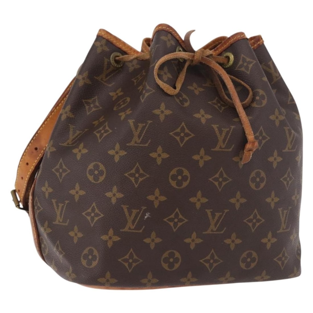 Louis Vuitton M42226 Petit Noe Monogram Canvas Shoulder Bag: Louis Vuitton M42226 Petit Noe Monogram Canvas Shoulder Bag Louis Vuitton Petit Noe shoulder bag in Monogram Canvas with Monogram color. Made in France, this bag measures approximately W25 x H25 x D19