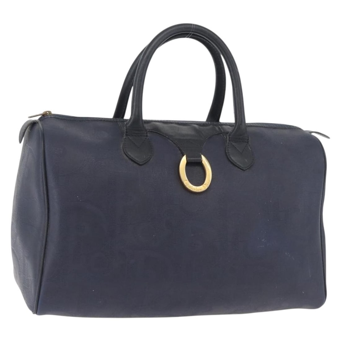 Christian Dior Trotter Canvas Hand Bag Navy Gold France: Christian Dior Trotter Canvas Hand Bag Navy Gold France Christian Dior Trotter canvas handbag in navy and gold, made in France. The bag measures approximately 36 cm wide, 20 cm high, and 20 cm deep, w