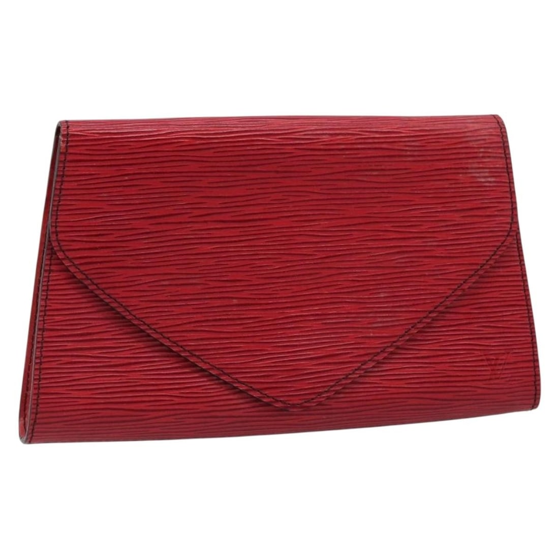 Louis Vuitton M52637 Epi Leather Red Art Deco Clutch: Louis Vuitton M52637 Epi Leather Red Art Deco Clutch Louis Vuitton Epi Art Deco clutch bag in red Epi leather. This women's clutch is made in France and features a slim profile. The bag is heavily use