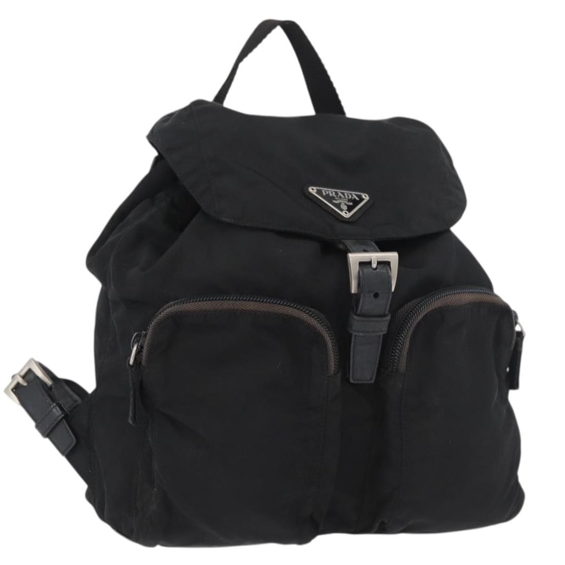Prada Nylon Black Silver Backpack Italy Women (1 of 18)