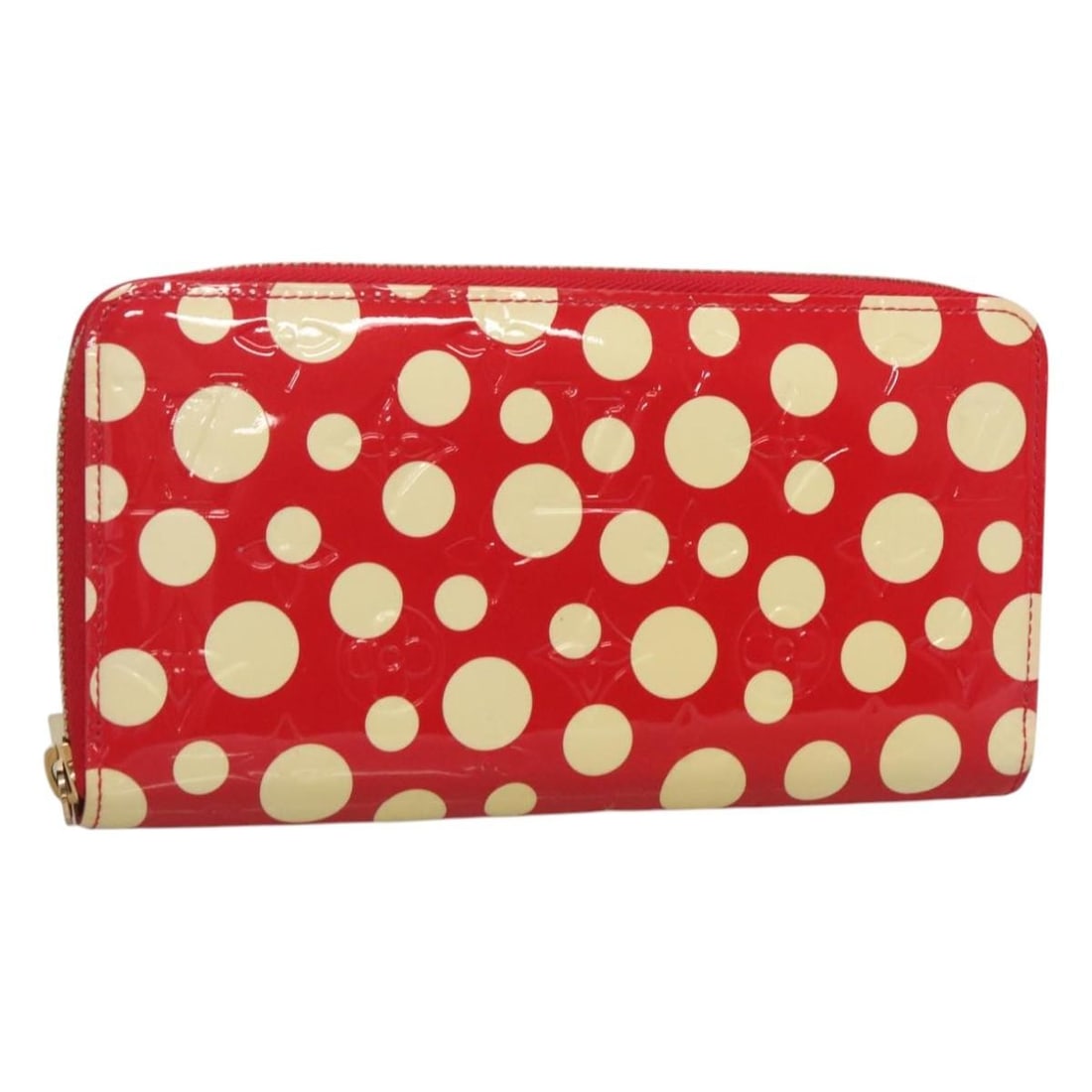 Louis Vuitton M91572 Yayoi Kusama Vernis long wallet in Rouge (1 of 18)