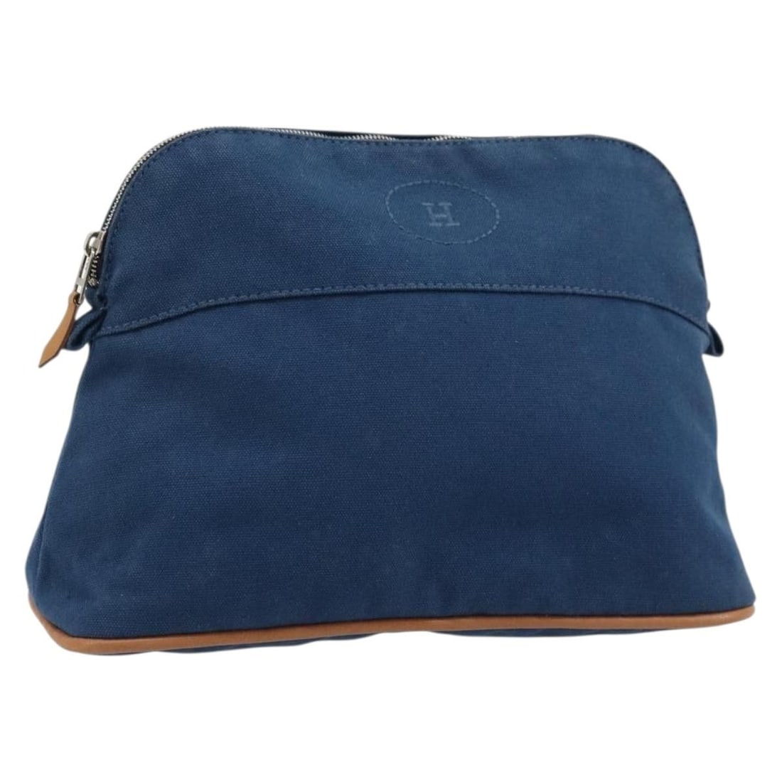 Hermes Bolide 25 Canvas Pouch Navy Silver France (1 of 18)