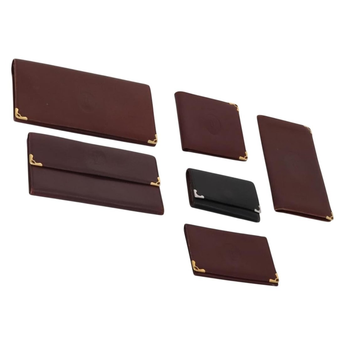 Cartier Must Line Bordeaux Leather Card Case Set of 6 (1 of 14)
