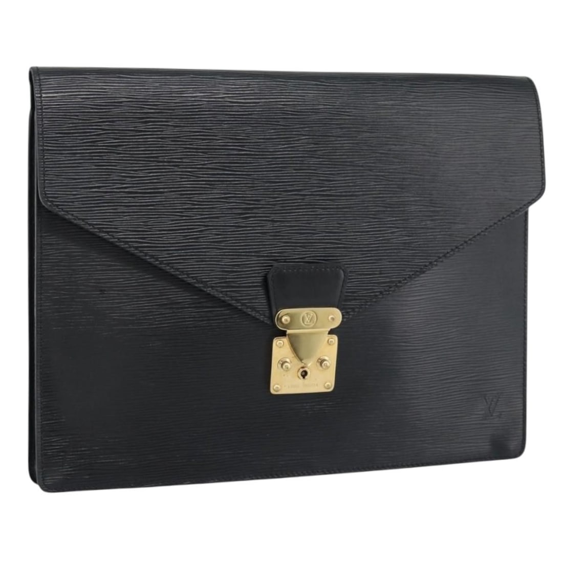 Louis Vuitton M54452 Epi Leather Briefcase Black Porte Documents Senatur: Louis Vuitton M54452 Epi Leather Briefcase Black Porte Documents Senatur Louis Vuitton Porte Documents Senatur briefcase in black Epi leather. This structured briefcase is made in France and includes 