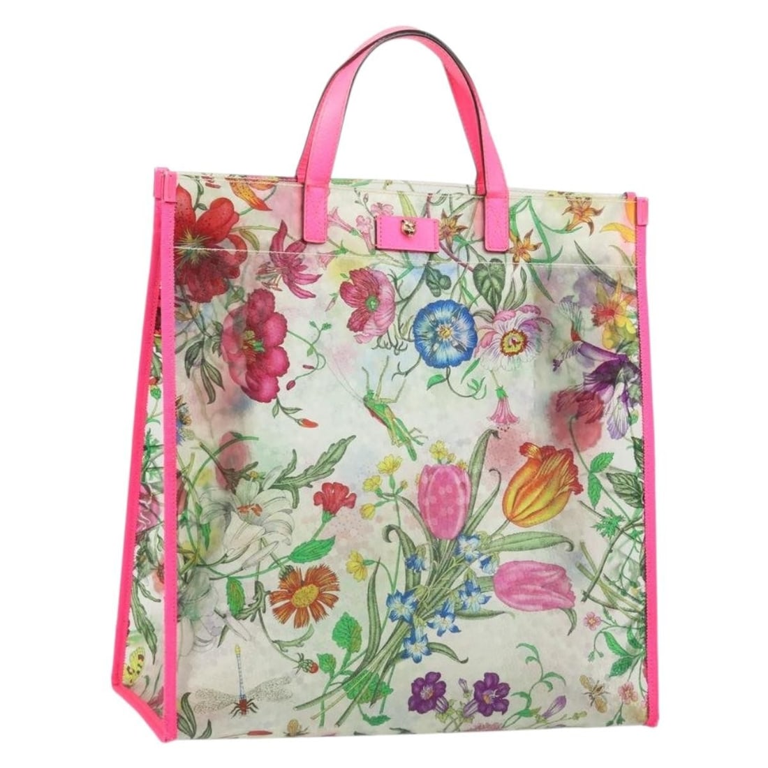 Gucci Vinyl Flora Clear Pink Handbag Model 548713 for Women (1 of 18)