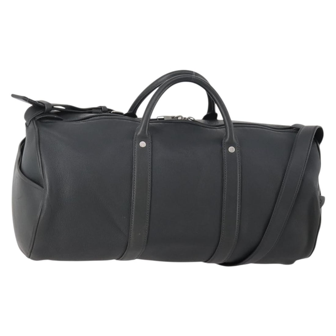 Louis Vuitton 2way Black Leather Boston Bag with Shoulder Strap: Louis Vuitton 2way Black Leather Boston Bag with Shoulder Strap Louis Vuitton Boston bag in black Taurillon Clemence leather with a 2-way design and detachable shoulder strap. Made in Italy, this wome