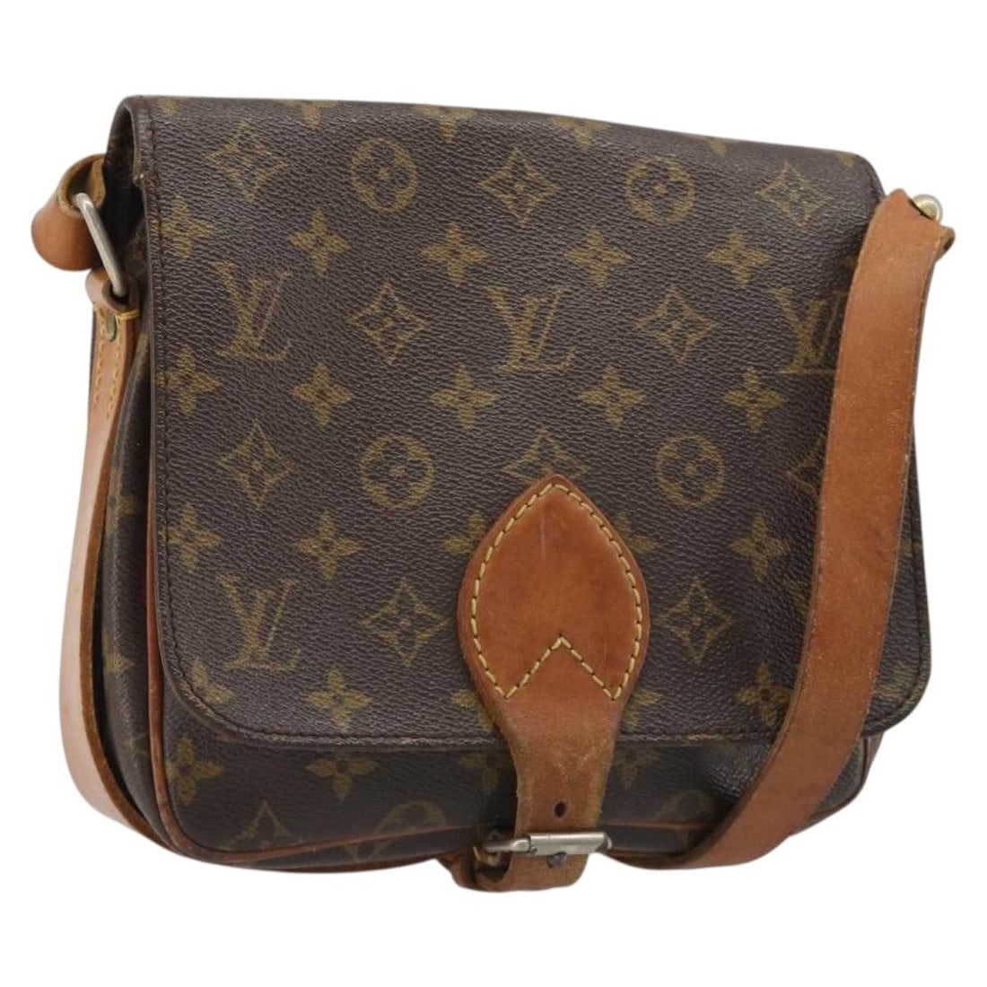 Louis Vuitton M51253 Cartouchiere MM Monogram Canvas Shoulder Bag (1 of 18)