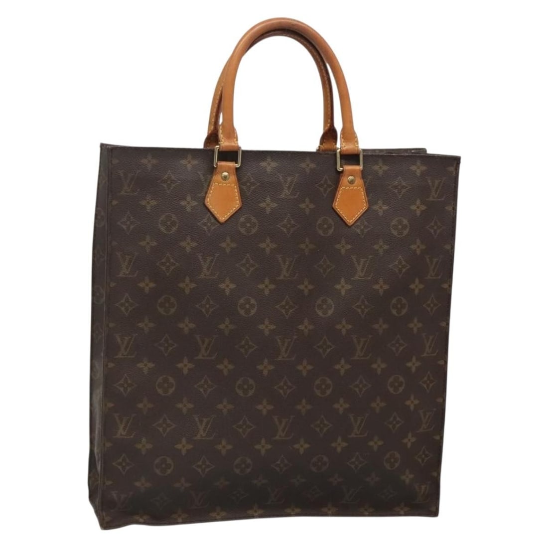 LOUIS VUITTON Monogram Sac Plat Hand Bag M51140 Made in France (1 of 18)