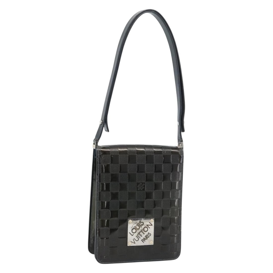 Louis Vuitton M92128 women shoulder bag in green petrol blue patent leather (1 of 18)