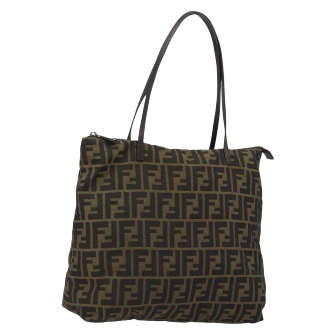 FENDI Zucca Canvas Womens Tote Black Brown Italy 175252: FENDI Zucca Canvas Womens Tote Black Brown Italy 175252 Fendi Zucca Canvas Tote Bag in black and brown, made in Italy. This women's tote bag features the Zucca canvas exterior and a handle drop of app