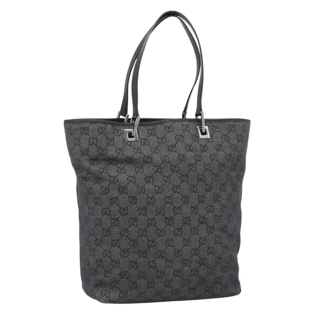 Gucci 31243 GG Canvas Gray Silver Tote Bag: Gucci 31243 GG Canvas Gray Silver Tote Bag This GUCCI GG Canvas Tote Bag features a gray and silver exterior crafted from GG Canvas. Designed for women, this tote offers ample space with approximate d