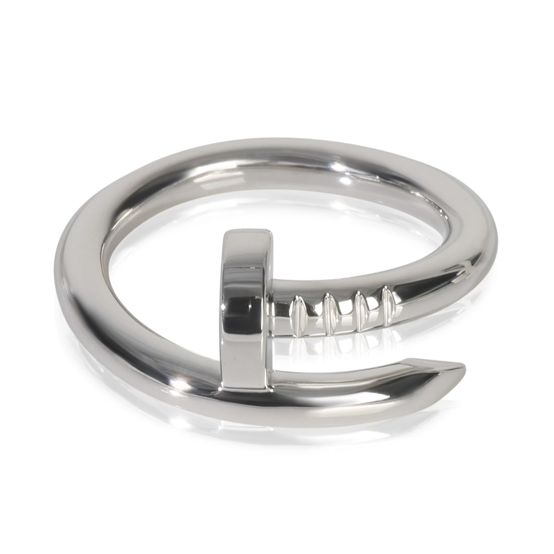 Cartier Juste Un Clou 18k White Gold Women's Ring Size 6.25: Cartier Juste Un Clou 18k White Gold Women's Ring Size 6.25 This Cartier Juste Un Clou ring is crafted in 18k white gold and features a sleek, modern design from the renowned Juste Un Clou collection.