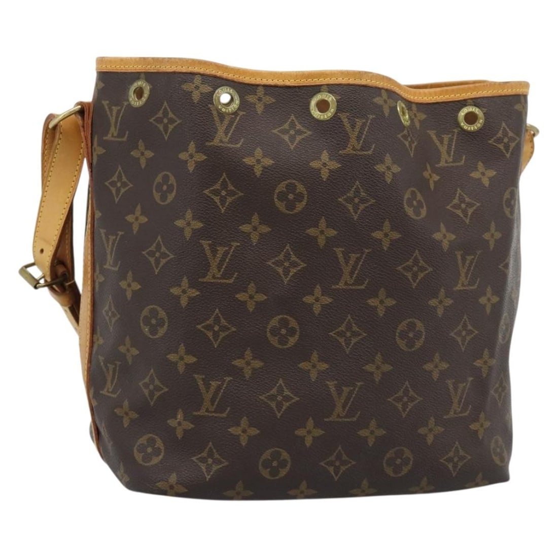 Louis Vuitton Petit Noe Monogram Canvas Shoulder Bag M42226: Louis Vuitton Petit Noe Monogram Canvas Shoulder Bag M42226 This Louis Vuitton Petit Noe shoulder bag is crafted in Monogram Canvas with the classic Monogram colorway. It is made in France and identif