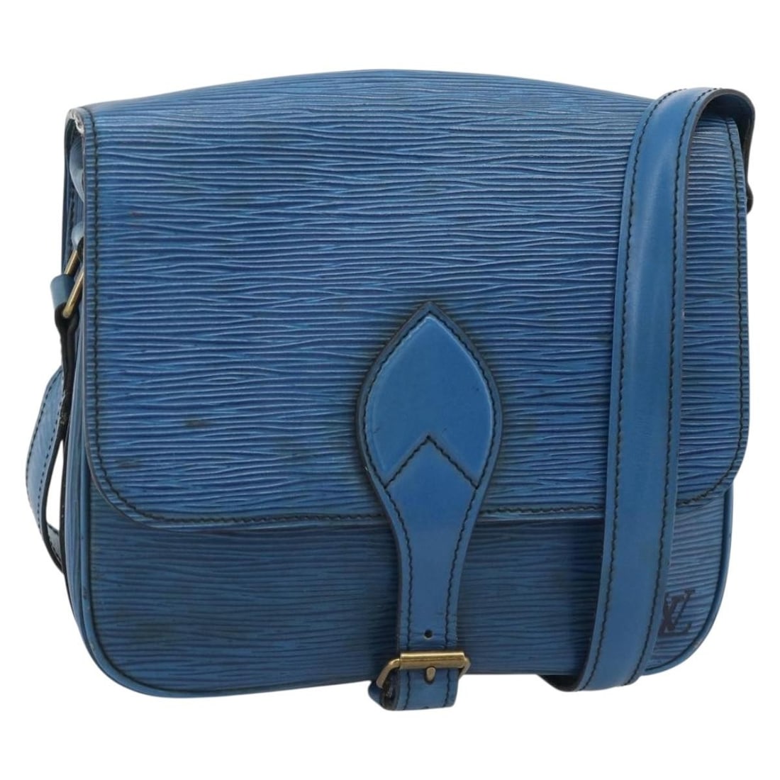 Blue Epi Leather Shoulder Bag Louis Vuitton Cartouchiere MM M52245 (1 of 18)