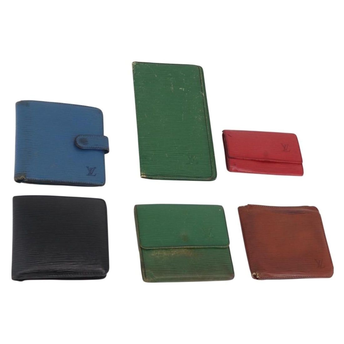 Set of 6 Louis Vuitton Epi Leather Wallets Black Blue Green (1 of 18)
