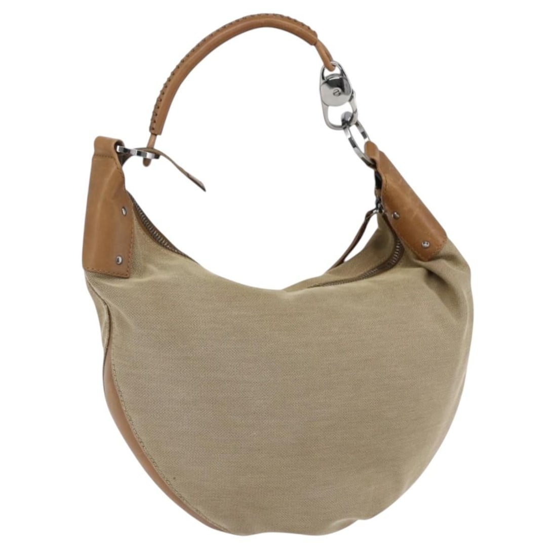 Gucci 95726 Beige Silver Canvas Shoulder Bag Italy: Gucci 95726 Beige Silver Canvas Shoulder Bag Italy This GUCCI shoulder bag features a beige and silver canvas exterior with silver-tone accents. Designed for women, it offers a spacious interior and a