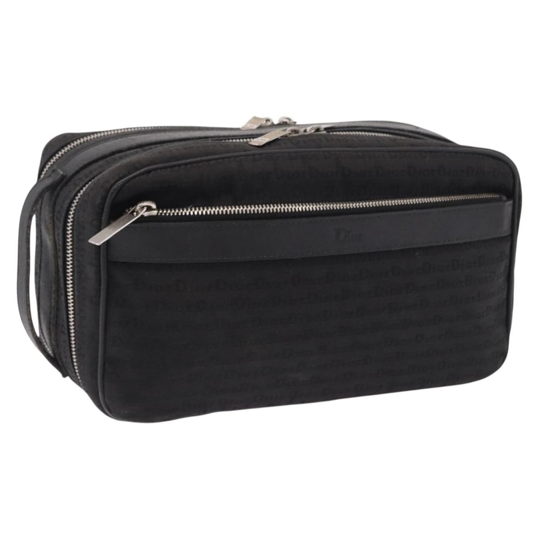 Christian Dior Black Silver Canvas Clutch Bag Spain: Christian Dior Black Silver Canvas Clutch Bag Spain Christian Dior clutch bag in black and silver canvas, made in Spain. This women's style measures approximately 24 cm wide, 13 cm high, and 10 cm dee