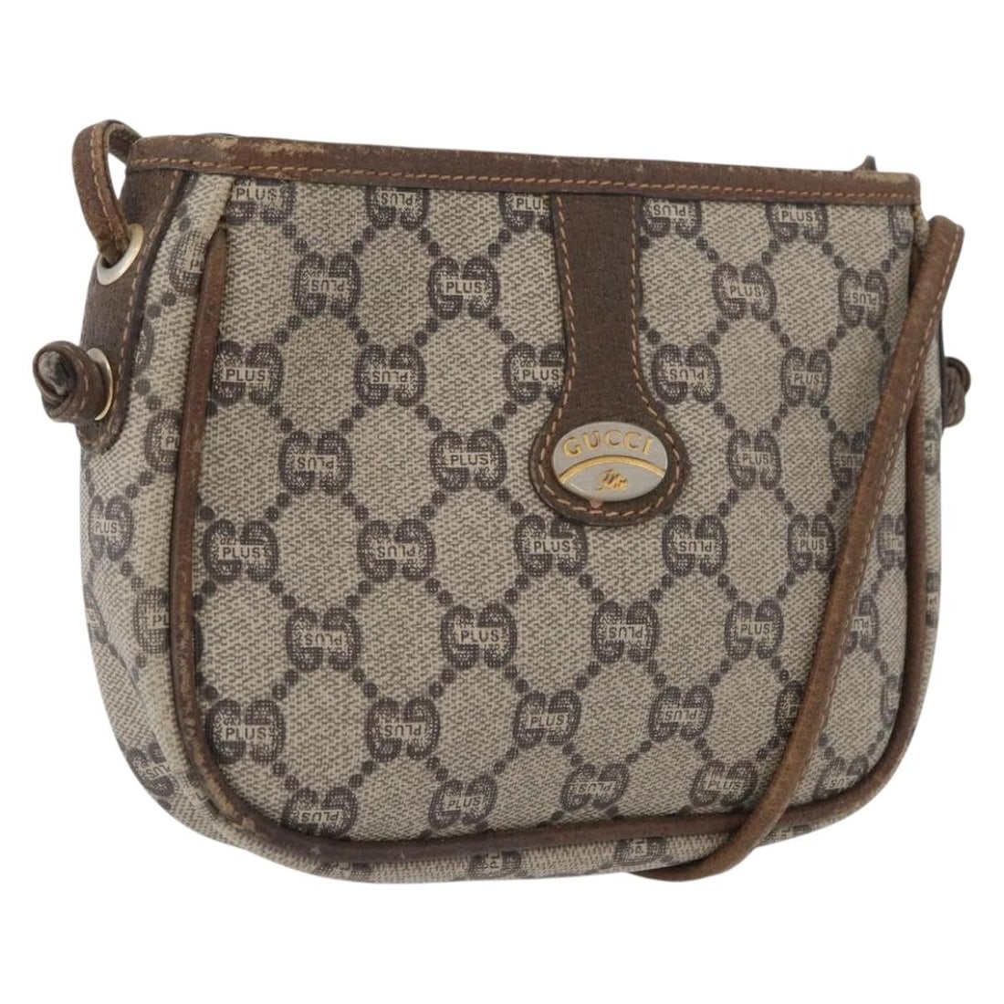 GUCCI GG Plus Supreme PVC Leather Shoulder Bag Beige Gold: GUCCI GG Plus Supreme PVC Leather Shoulder Bag Beige Gold Authentic Gucci GG Plus Supreme shoulder bag in beige and gold. Made in Italy, this women's bag is crafted from PVC leather with GG canvas and