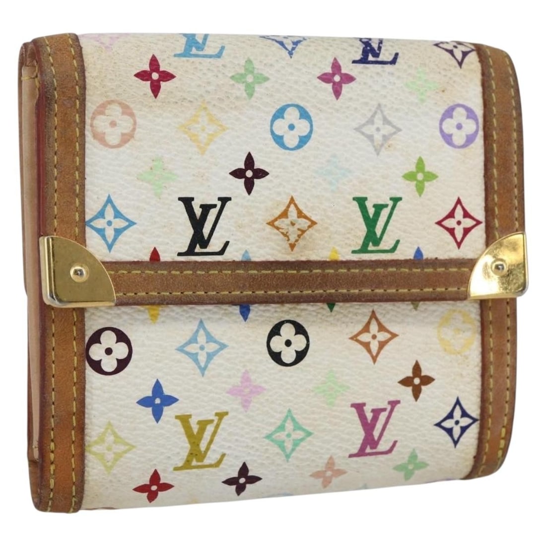 Louis Vuitton M92983 White Monogram Multicolor Canvas Wallet: Louis Vuitton M92983 White Monogram Multicolor Canvas Wallet Louis Vuitton Porte Monnaie Billets Cartes Credit wallet in White Monogram Multicolor Canvas. Made in France, this item is identified by pr