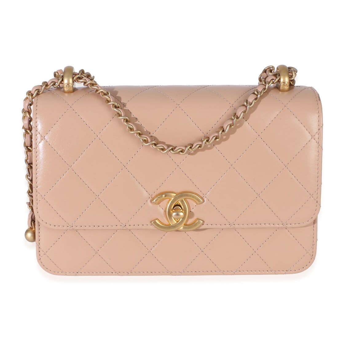 Chanel Mini Perfect Fit Flap Beige Quilted Calfskin Bag (1 of 9)