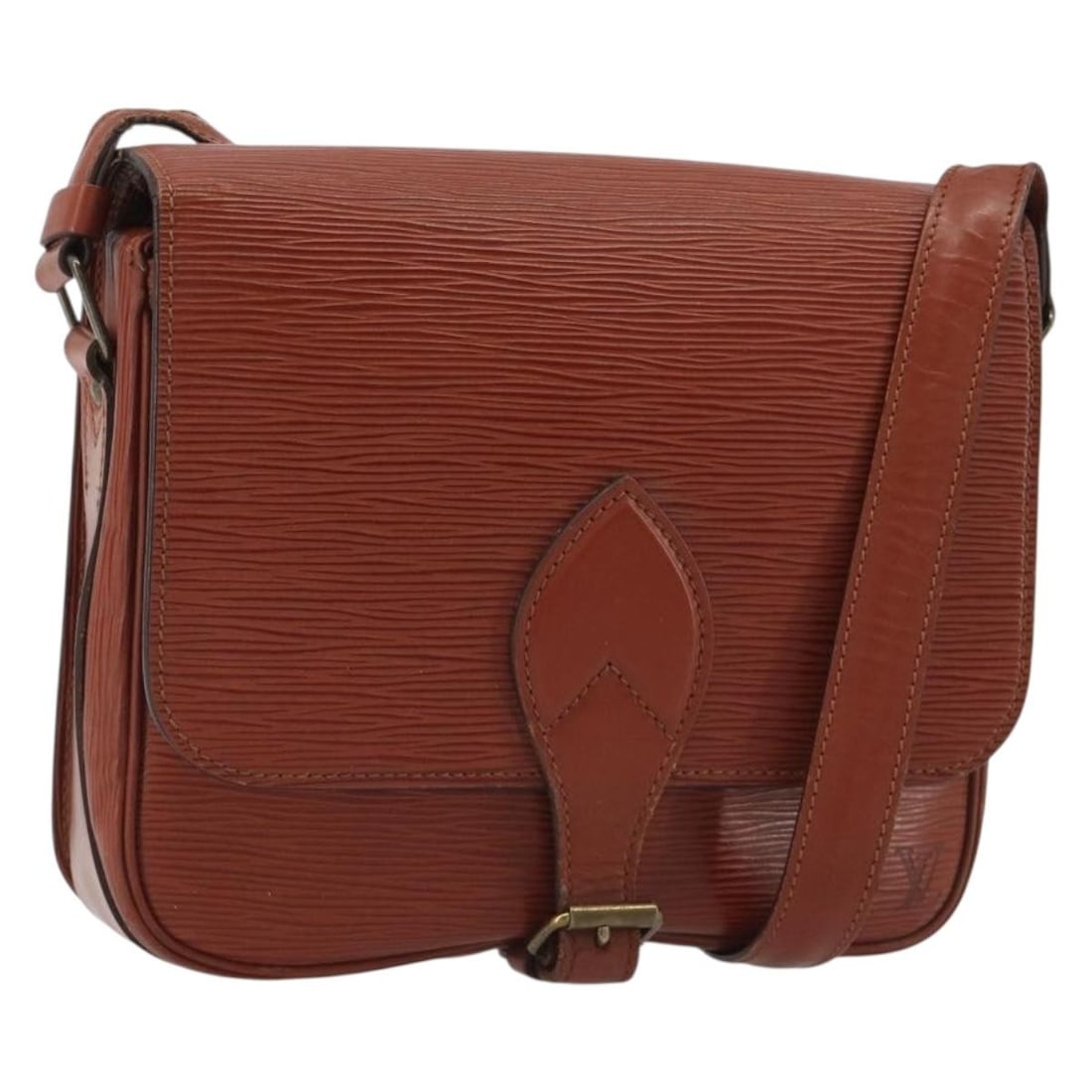 Brown Epi Leather Shoulder Bag Louis Vuitton Cartouchiere MM M52243: Brown Epi Leather Shoulder Bag Louis Vuitton Cartouchiere MM M52243 Louis Vuitton Epi Cartouchiere MM shoulder bag in brown Epi leather. This pre-owned bag is made in France and is identified by produ