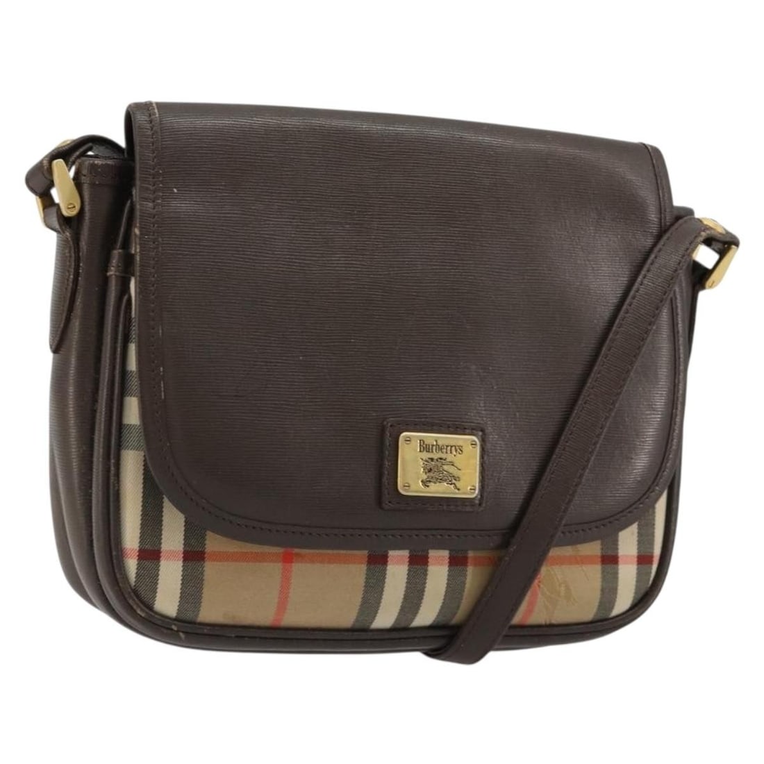 Burberrys Nova Check Canvas Shoulder Bag Beige Gold Auth: Burberrys Nova Check Canvas Shoulder Bag Beige Gold Auth This Burberrys Nova Check shoulder bag is crafted from canvas with leather accents in a beige and gold color scheme. Designed for women, the ba