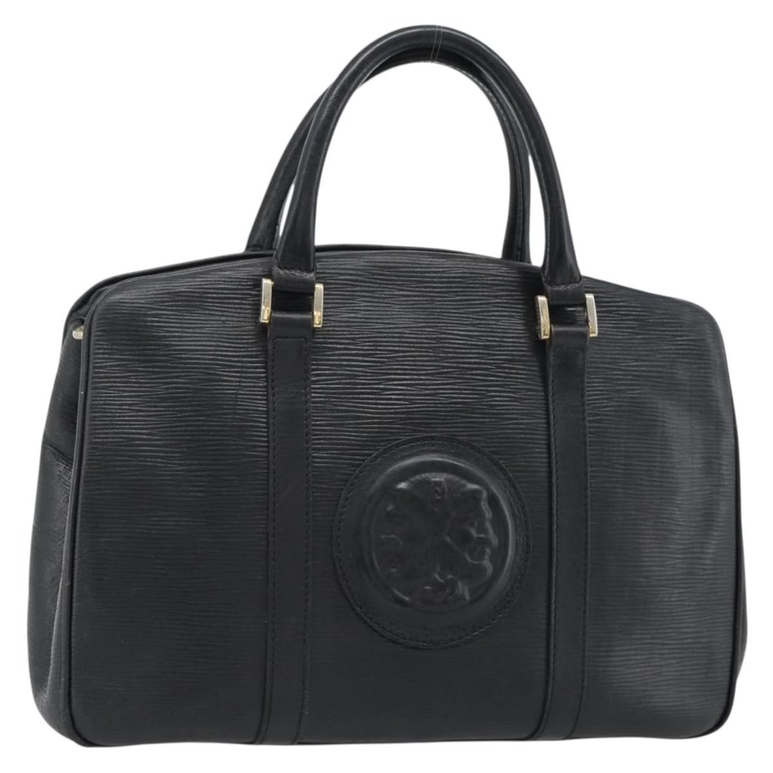 Fendi Leather Handbag Black and Gold Repainted Italy: Fendi Leather Handbag Black and Gold Repainted Italy Fendi women's leather handbag in black with gold-tone accents, made in Italy. This pre-owned bag has been customized with repainting, including pai