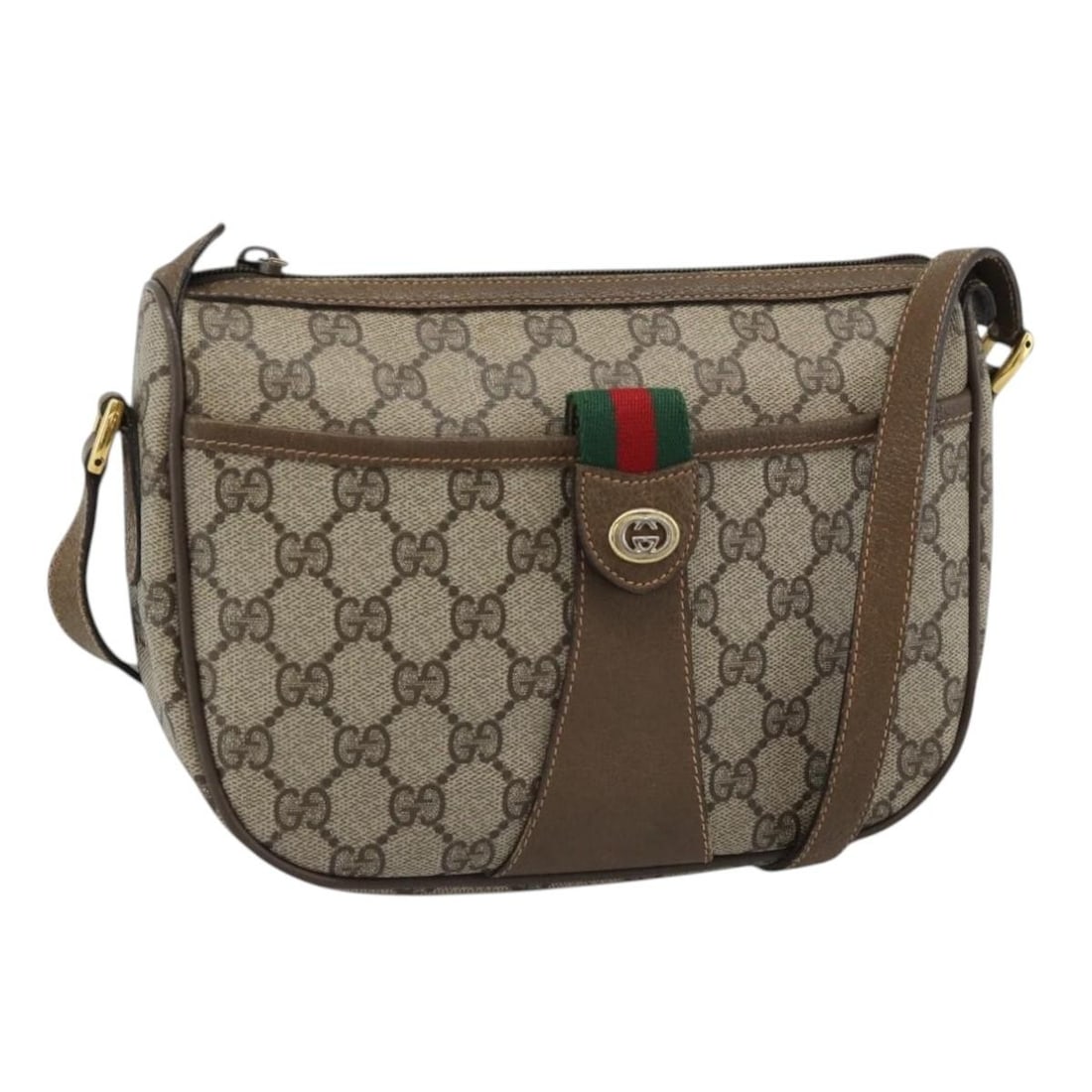 Gucci 89 02 032 GG Supreme PVC Leather Shoulder Bag Beige Gold: Gucci 89 02 032 GG Supreme PVC Leather Shoulder Bag Beige Gold Gucci GG Supreme shoulder bag in PVC leather with a beige and gold colorway. Made in Italy, this women's bag features a shoulder strap wi