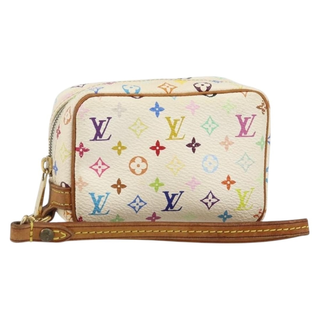 Louis Vuitton Trousse Wapity White Monogram Multicolor Canvas Pouch M58033: Louis Vuitton Trousse Wapity White Monogram Multicolor Canvas Pouch M58033 Louis Vuitton Monogram Multicolor Trousse Wapity Pouch in white Monogram Multicolor Canvas. This pouch is made in France and 