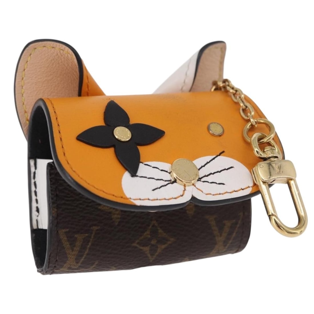 Louis Vuitton GI0862 Monogram AirPods Pro earphone case: Louis Vuitton GI0862 Monogram AirPods Pro earphone case Louis Vuitton monogram earphone case in Monogram Canvas with orange and gold accents. Made in France, this AirPods Pro case is identified by pro
