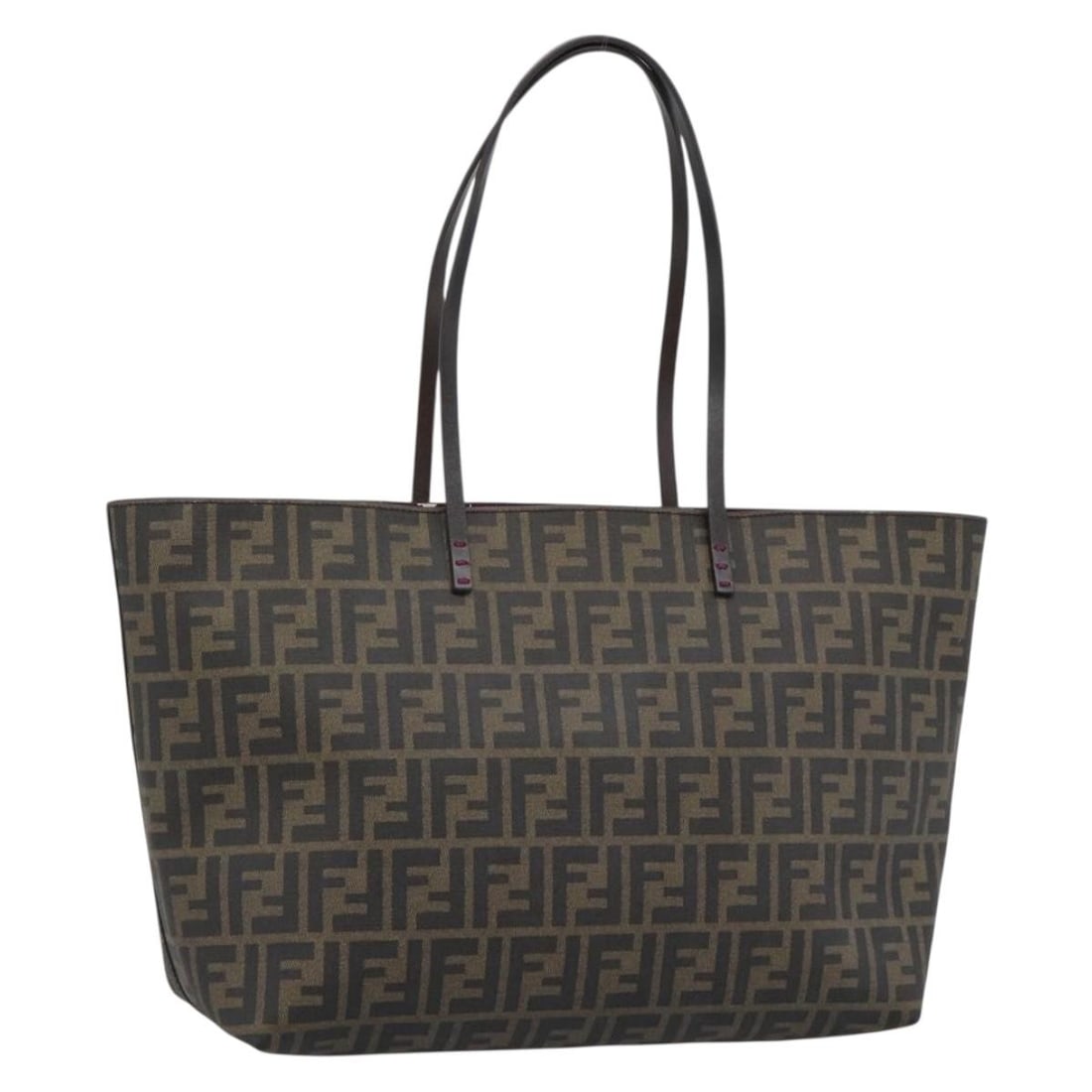 FENDI Zucca Tote Bag in Black Brown PVC Leather: FENDI Zucca Tote Bag in Black Brown PVC Leather Authentic FENDI tote bag in black and brown Zucca canvas with PVC leather trim. This women's bag is made in Italy and features a classic tote silhouette