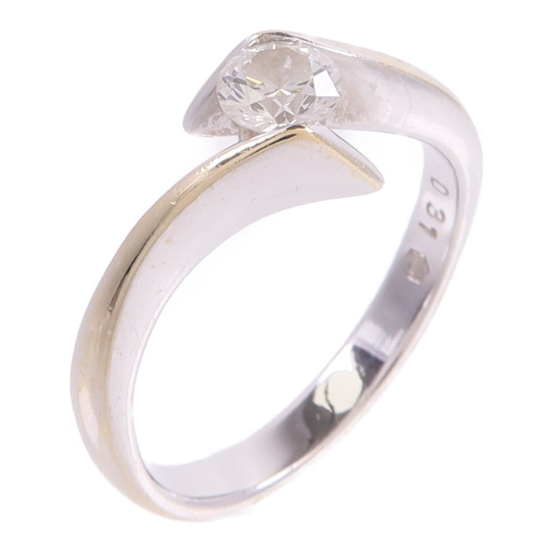 18K White Gold Diamond Ring 0.31ct Size 5.5 (1 of 11)