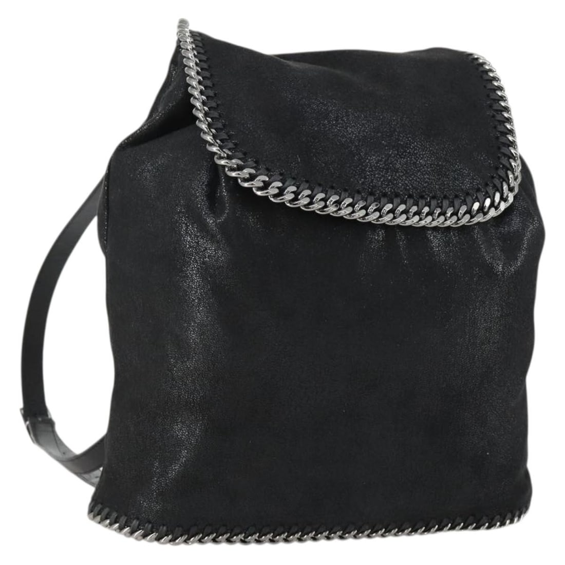 Stella MacCartney Falabella Black Polyester Shoulder Bag Silver Tone: Stella MacCartney Falabella Black Polyester Shoulder Bag Silver Tone A Stella McCartney Falabella shoulder bag in black and silver, made from polyester and crafted in Italy. The bag measures approxima