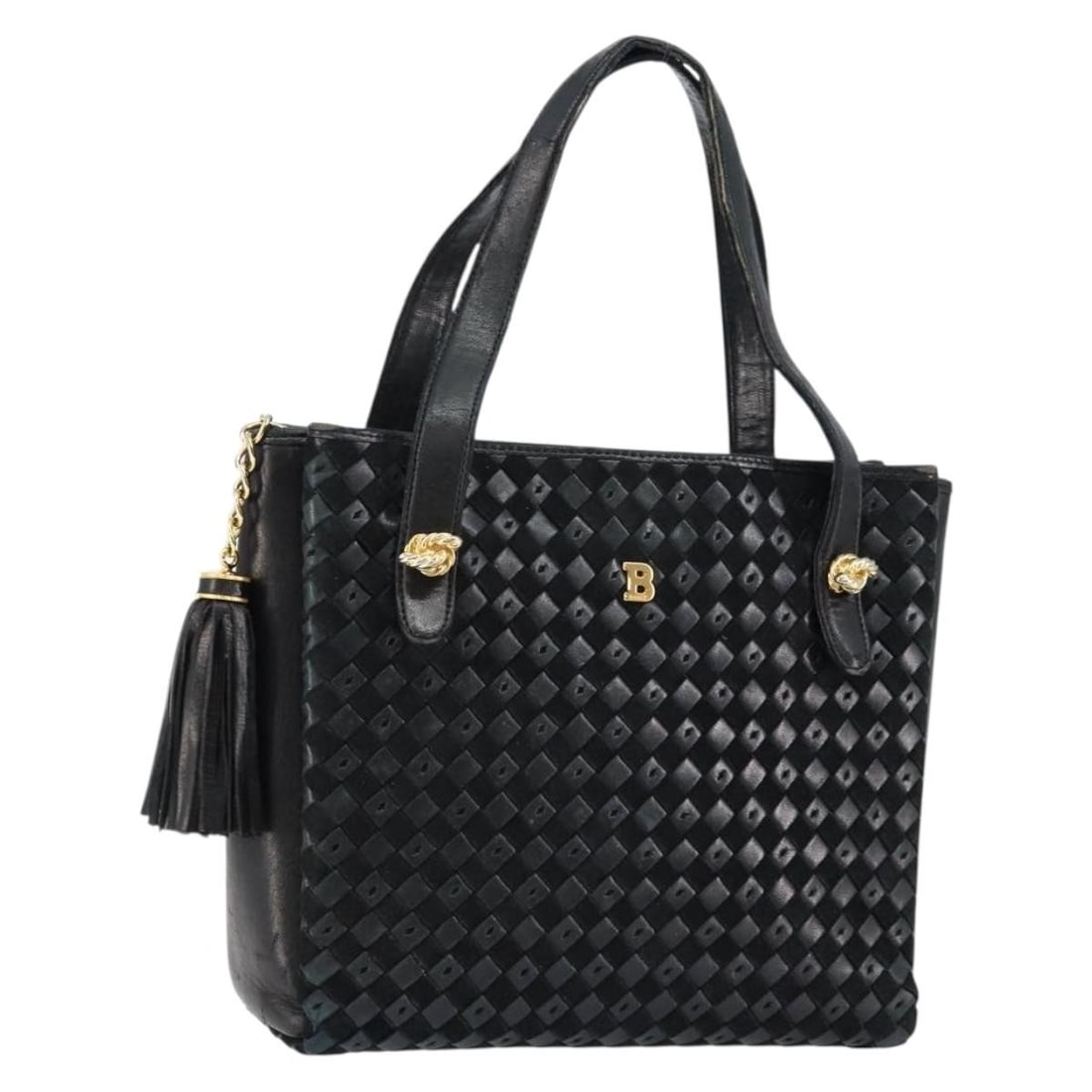 BALLY Black Leather Hand Bag with Gold Accents Made in Italy BA6600: BALLY Black Leather Hand Bag with Gold Accents Made in Italy BA6600 This authentic BALLY hand bag showcases a chic combination of black leather and gold accents, reflecting a sophisticated Italian des