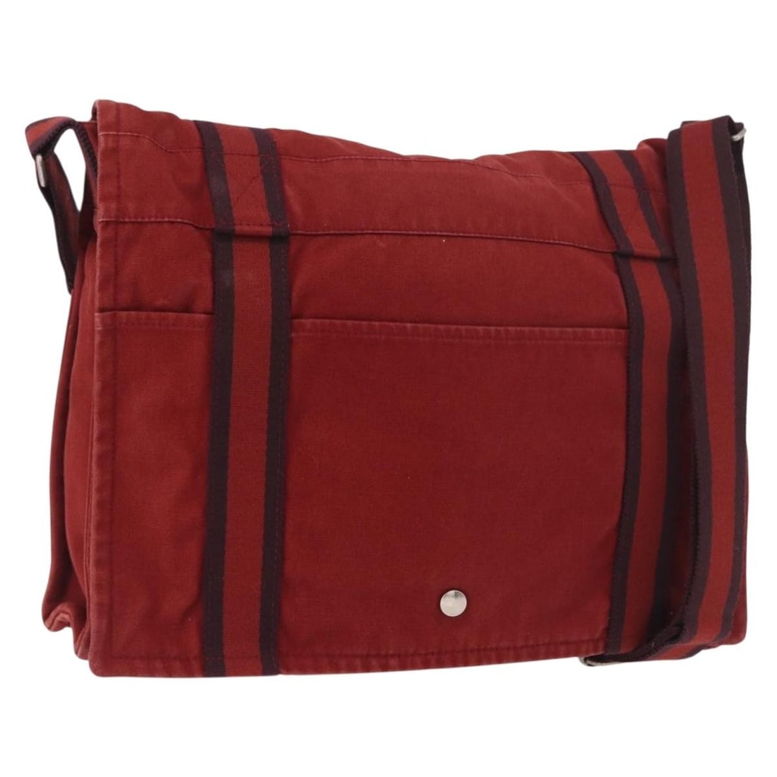 HERMES Bathas Canvas Shoulder Bag Red Silver Tone: HERMES Bathas Canvas Shoulder Bag Red Silver Tone Hermes Bathas shoulder bag in red canvas with silver-tone accents. Made in France, this women's shoulder bag features an adjustable shoulder drop. Con